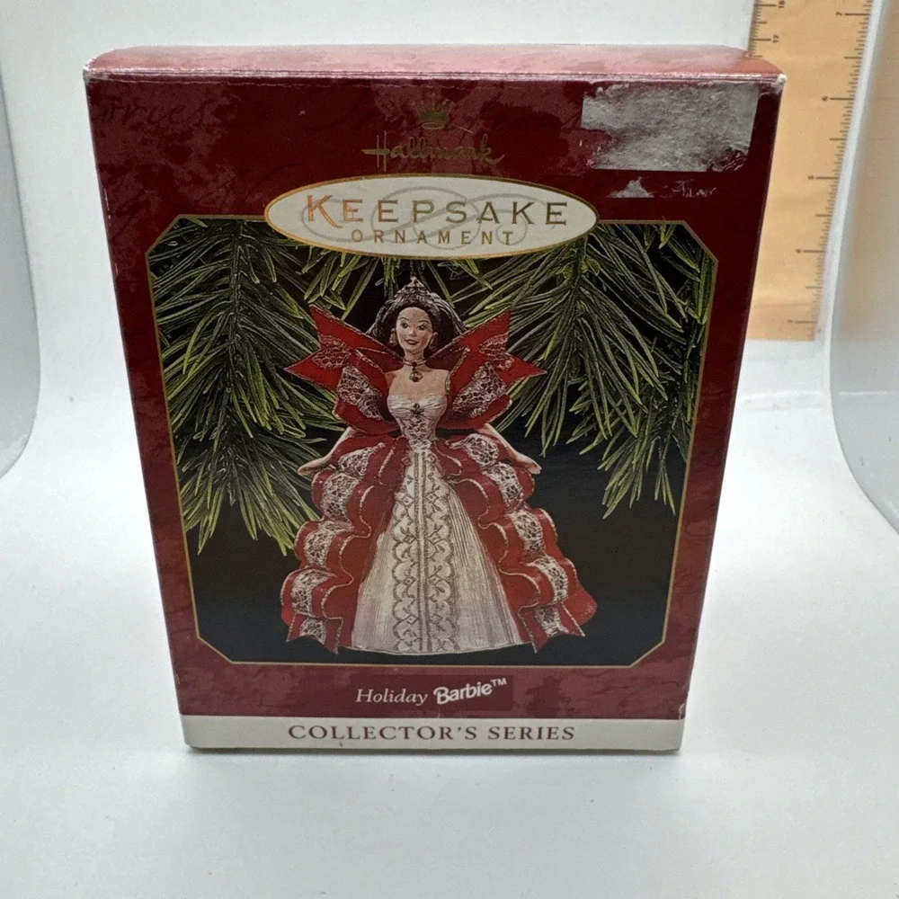 Hallmark Keepsake Holiday Barbie 1997 Ornament Red Gown 5th in Series QXI6212